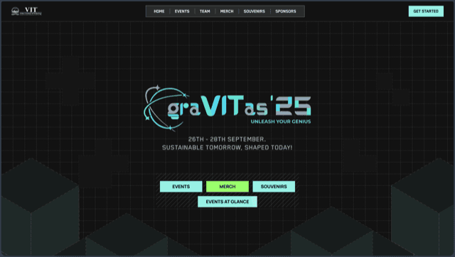 Gravitas'25 Website screenshot